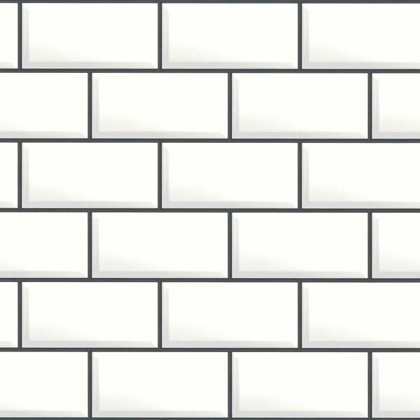 Tapete Fliesenspiegel Weiß Schwarz Schwarz - Weiß