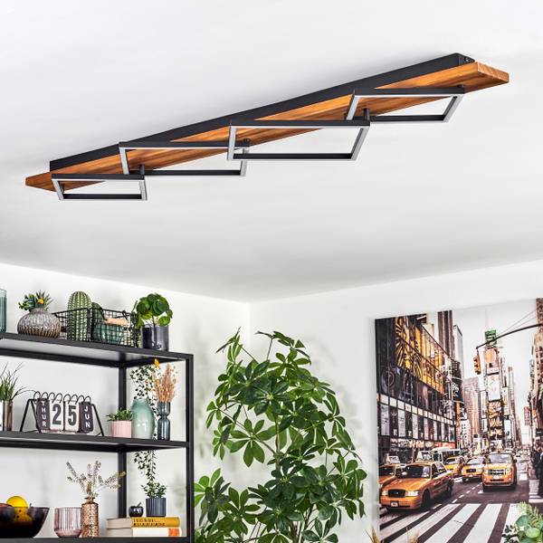 Deckenleuchte Palermo Schwarz - Weiß - Aluminium - PVC - 41 x 12 x 135 cm
