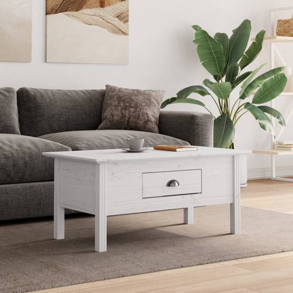 Table basse 3029892 Blanc - Pin - 100 x 46 x 55 cm
