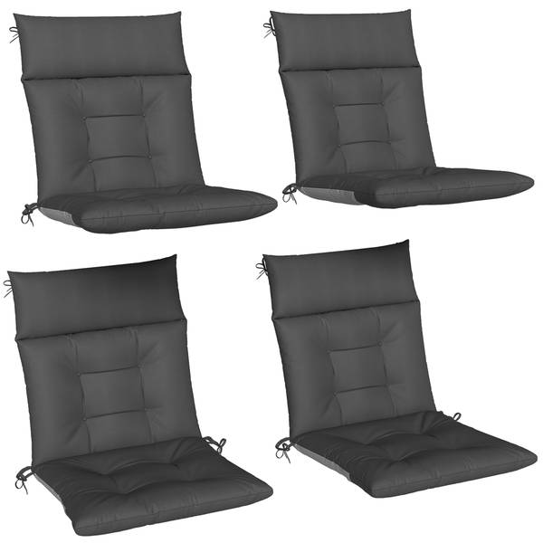 Outdoor Sitzkissen 84G-972V00CG 4er Set Grau - Textil - 53 x 8 x 112 cm