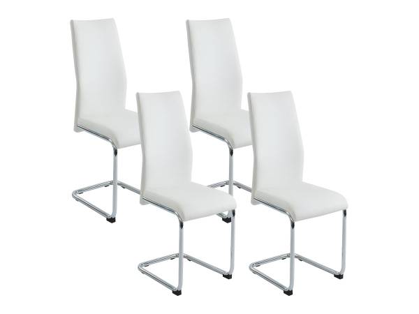 Stuhl PAULINE 4er-Set Weiß - Kunstleder - 46 x 97 x 44 cm