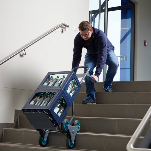 Treppensackkarre 200 kg Schwarz - Blau - Grau - Stahl - 49 x 113 x 66 cm