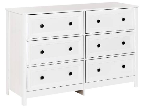 Commode HAZELVALE Noir - Blanc - Bambou - 120 x 80 x 45 cm