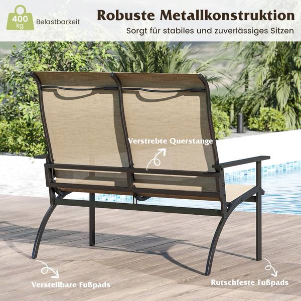 Gartenbank ZB34532ORDE Braun - Metall - 120 x 106 x 81 cm