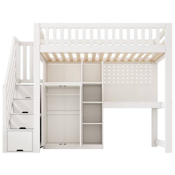 Stapelbed SHEFBuch Ⅰ wit - grenenhout - 97 x 170 x 253 cm