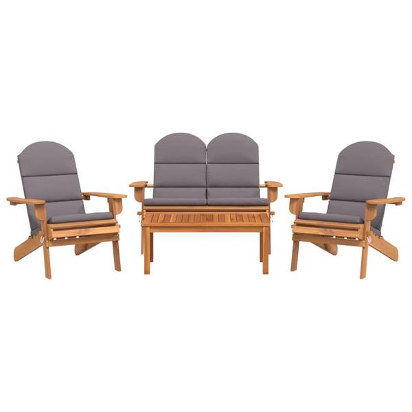 Loungeset 3017854-2 (4-delig) grijs - polyester - acacia - 75 x 90 x 84 cm