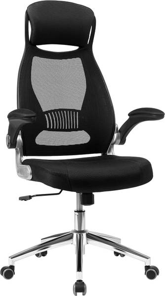 Bürostuhl Lozay Webstoff / Stahl - Schwarz / Chrom
