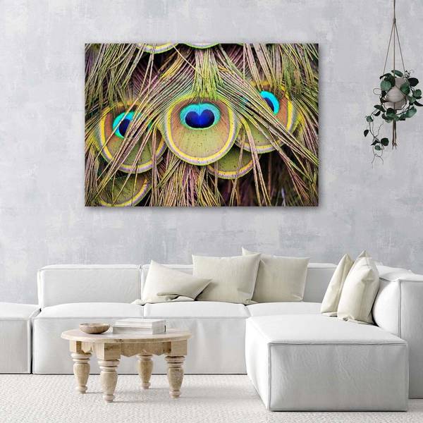 Wandbild pfauenfeder 120 x 80 cm