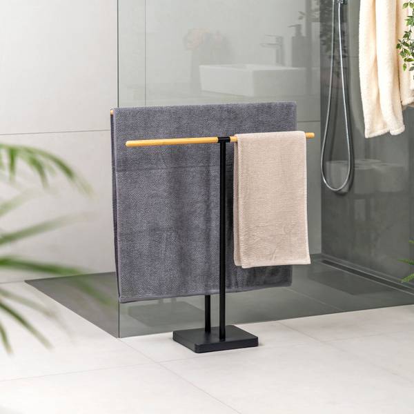 Handtuchhalter 93103 Schwarz - Metall - 69 x 79 x 18 cm