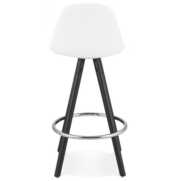 Tabouret De Bar FLORENCE Blanc - Tissu structuré - Tissé à plat - 41 x 87 x 41 cm
