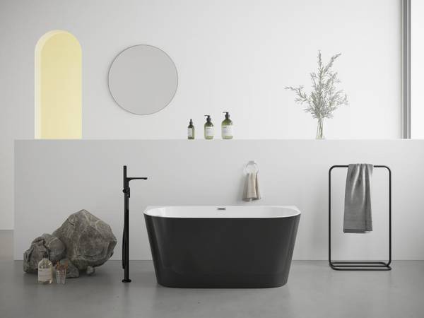 Vorwandbadewanne DIVINA Schwarz