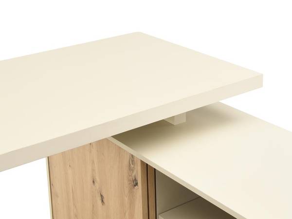 Schreibtisch LONAMI Beige - Holz teilmassiv - 110 x 76 x 140 cm