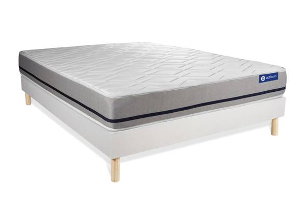 Bettgestell und Matratze Actilatex soft Weiß - Massivholz - 160 x 49 x 195 cm