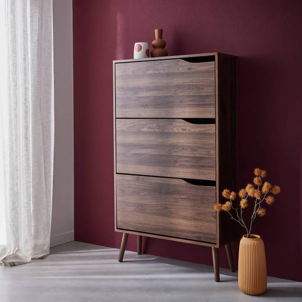 Schuhregal Nepal Braun - Holz teilmassiv - 26 x 131 x 75 cm