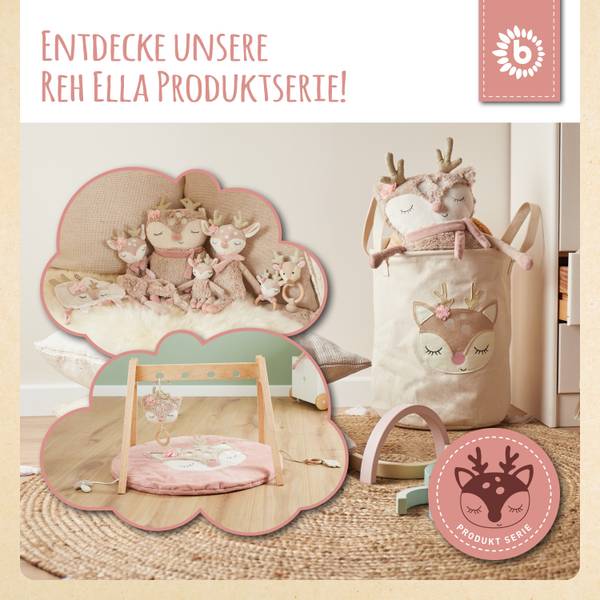 Aufbewahrungsbox mit Deckel Reh Ella Beige - Textil - 36 x 51 x 36 cm