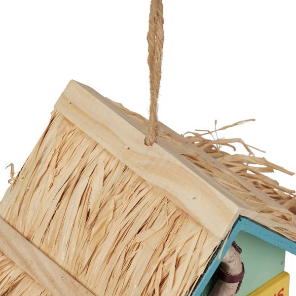 Deko Vogelhaus Strandhausstil Blau - Braun - Türkis - Holzwerkstoff - 19 x 25 x 14 cm