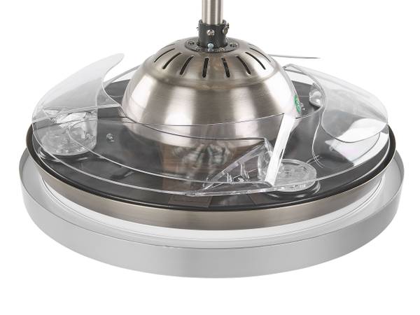 Deckenventilator mit Licht IBAR Silber - Weiß - Textil - 50 x 55 x 50 cm