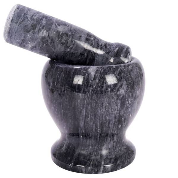 Mörser mit Stößel 259128 Grau - Granit - 11 x 11 x 11 cm