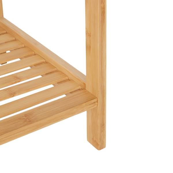 Handtuchständer Bambus 3 Stangen Ablage Braun - Bambus - 53 x 86 x 32 cm