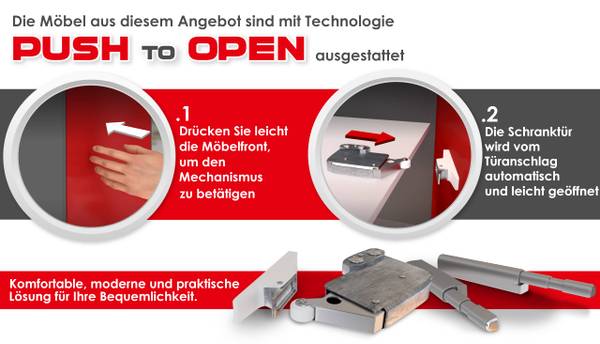 Wohnwand Deromi I Schwarz - Marmor Schwarz Dekor