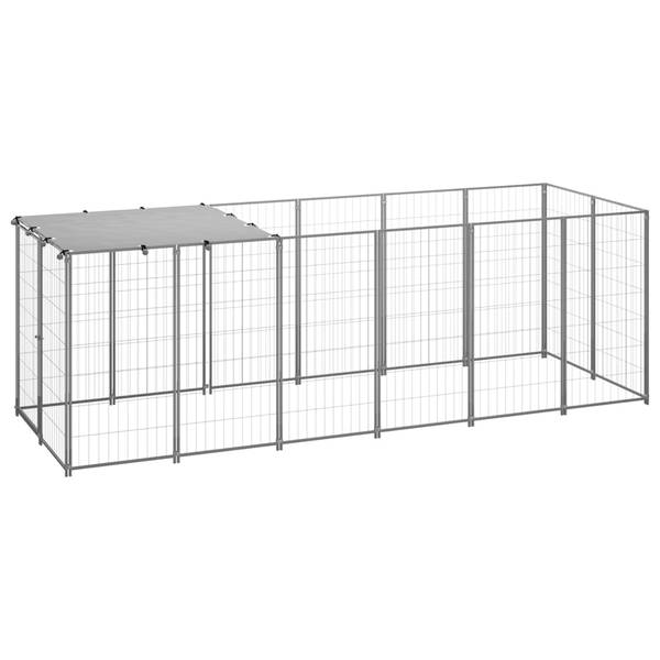 Clôture pour chiots 3008424 Argenté - Profondeur : 330 cm