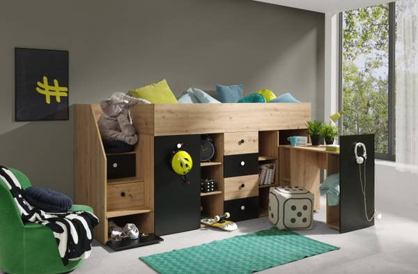 HOCHBETT SMART 3L Schwarz - Braun - Weiß - Holzwerkstoff - Holz teilmassiv - 249 x 123 x 93 cm
