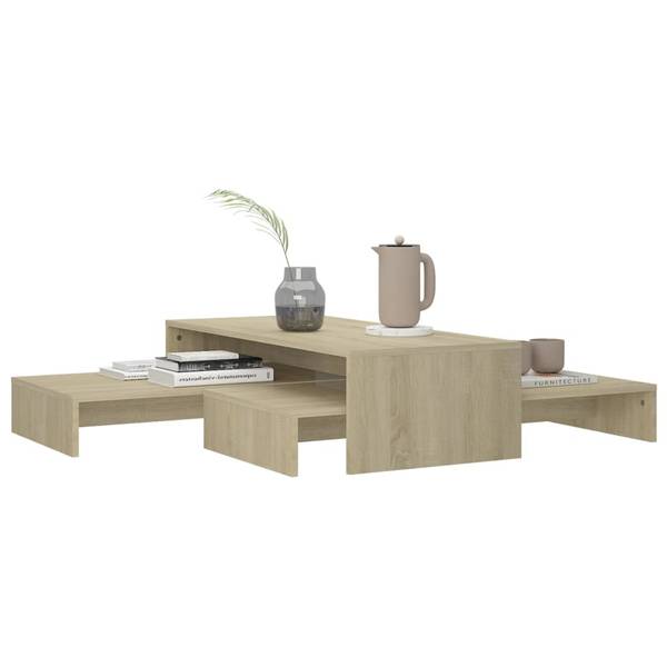 Table basse 3008006 3 pièces Marron - Bois manufacturé - 100 x 27 x 100 cm