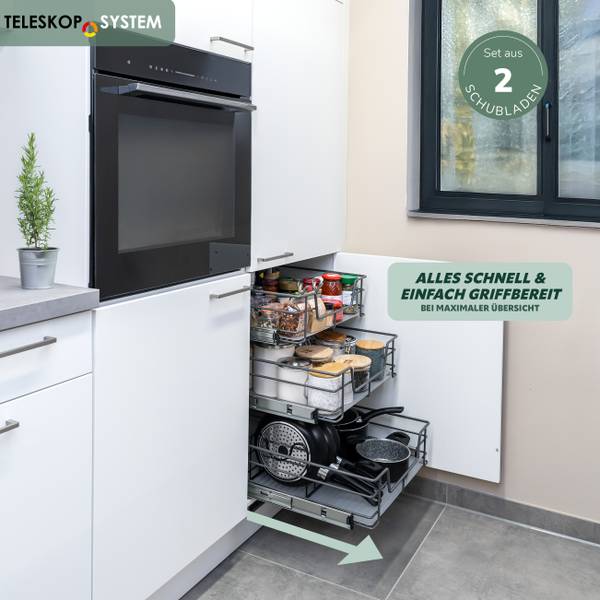 Teleskopschublade (2er-Set) 60109 Grau