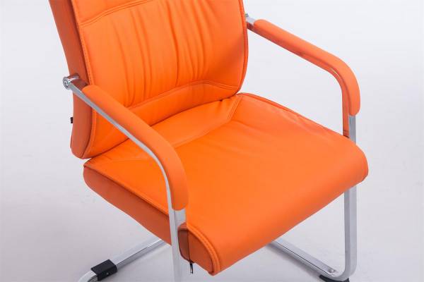 Lot de 2 Chaises Cantilever XXL Anubis en Similicuir avec accoudoirs Orange