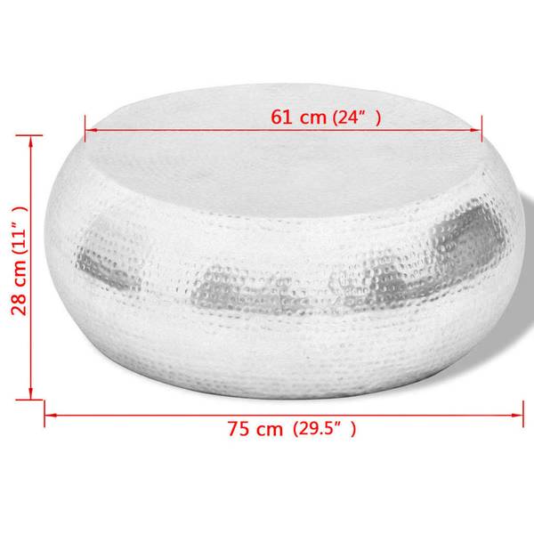 Couchtisch 242322 Silber - Aluminium - 75 x 28 x 75 cm