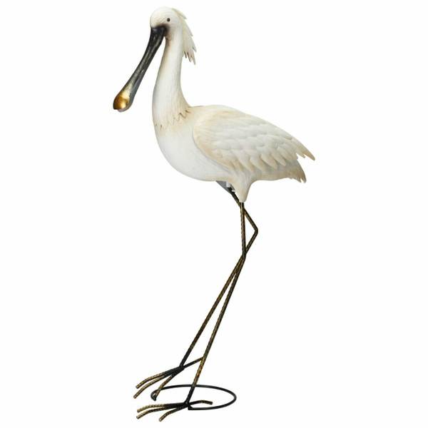 Gartenfigur Reiher HH-AVES Weiß - Metall - 42 x 74 x 42 cm