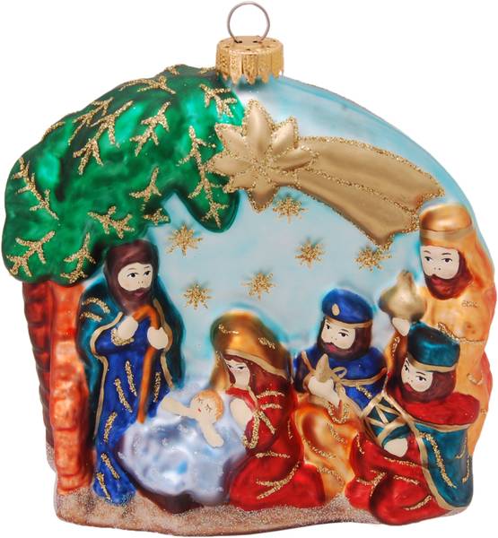 Weihnachtskrippe 1-tlg. Glas - 12 x 12 x 5 cm