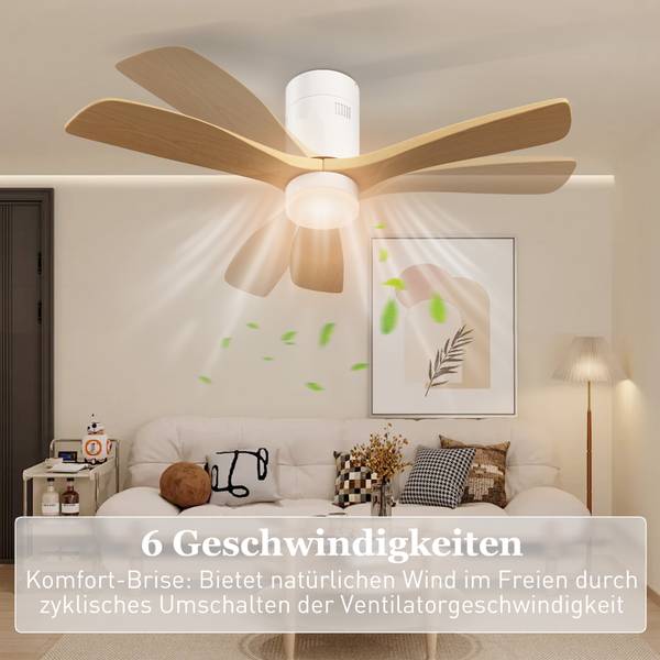 Deckenventilatorleuchten B31-516V00ND Braun - Massivholz - 117 x 29 x 117 cm