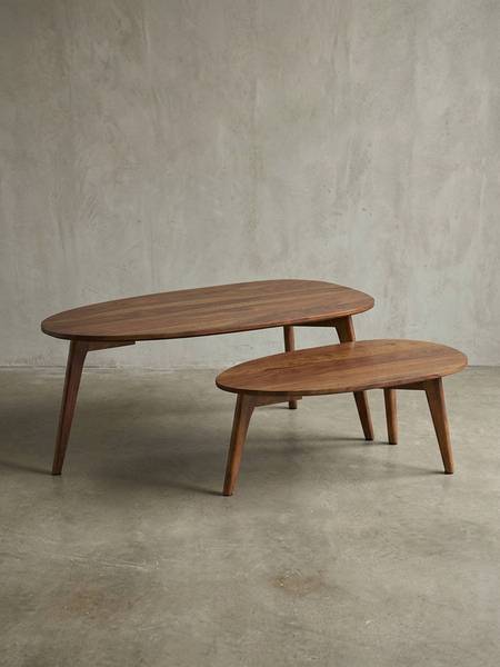 Satztisch KAMP 2er-Set Braun - Sheesham - 100 x 42 x 50 cm