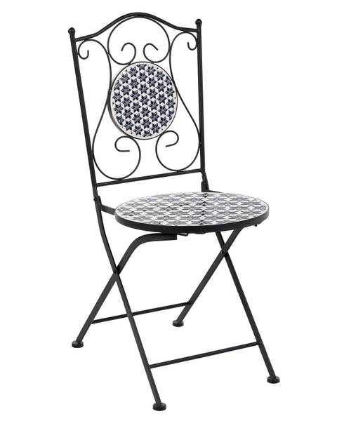 Gartenset SIROLO 2-tlg Schwarz - Blau - Weiß - Metall - 40 x 90 x 44 cm