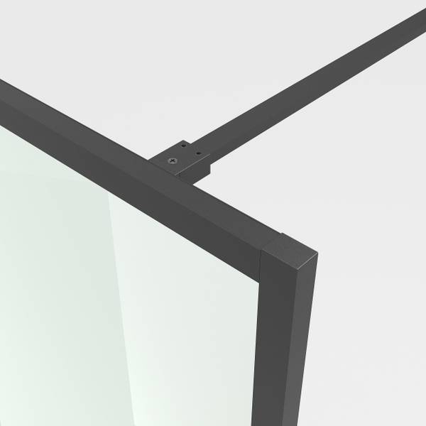 Duschtrennwand NIMES Schwarz - Glas - 100 x 203 x 0 cm