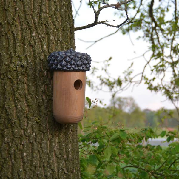 Vogelhäuschen NK83 Braun - Massivholz - 14 x 26 x 17 cm