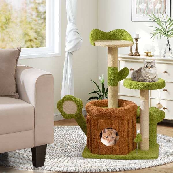 Katzenbaum BH32561SZDE Grün - Holzwerkstoff - 40 x 92 x 55 cm