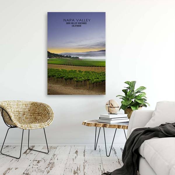 Wandbild napa valley bei dämmerung 40 x 60 cm