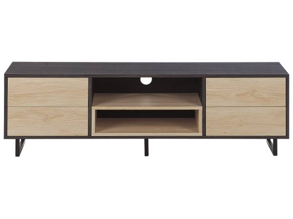 TV-Möbel MAINE Schwarz - Braun - Holzwerkstoff - 140 x 44 x 35 cm