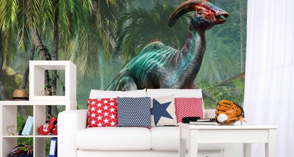 Vlies-Fotobehang DINOZAUREN BOS Natuur 368 x 254 x 254 cm