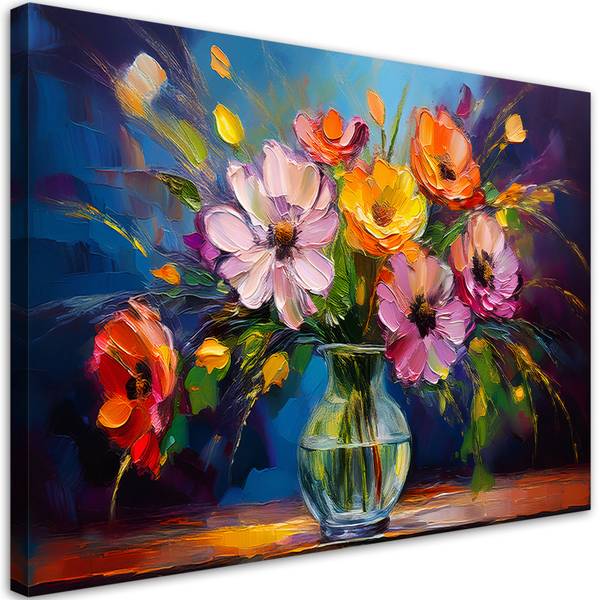 Wandbild blumenstrauß in einer vase 60 x 40 cm