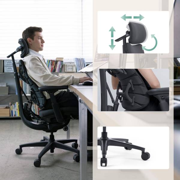 Bürostuhl LiberNovo Omni Pro Grau - Strukturstoff - 79 x 132 x 79 cm