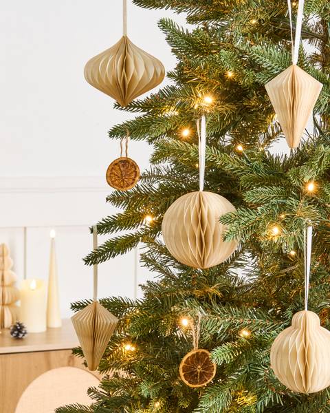 Weihnachtsbaumkugeln JOLSTRA Beige - Papier - 11 x 10 x 11 cm