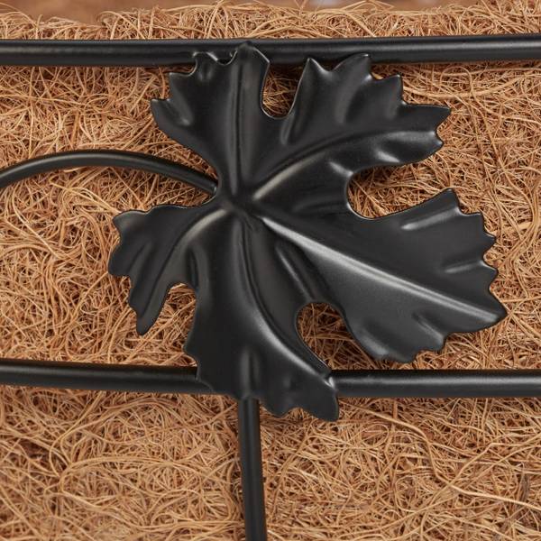 Blumenampel 3er Set Kokos Schwarz - Braun - Eisen - 31 x 48 x 31 cm