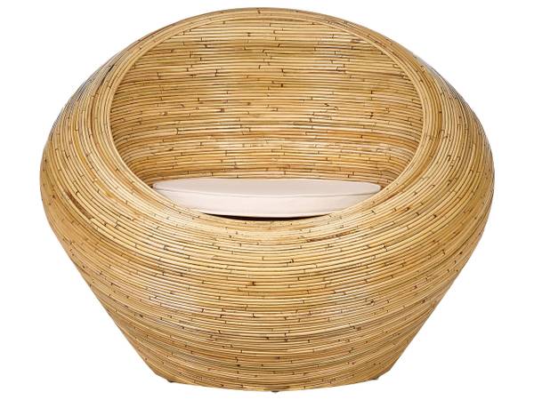 Sitzgruppe MAIORI 7-tlg Beige - Blau - Rattan - 110 x 88 x 110 cm