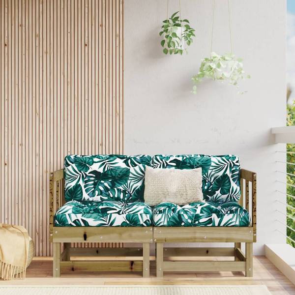 Ecksofas mit Kissen 2er Set V351 Dunkelbraun - 61 x 62 x 61 cm