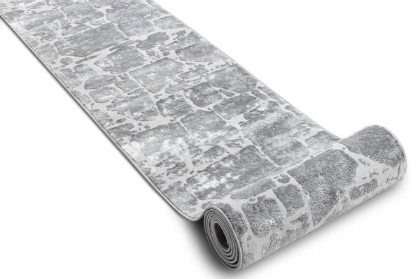 Tapis de Couloir Structural Mefe 6184 Gris - Polypropylène - 90 x 1 x 400 cm
