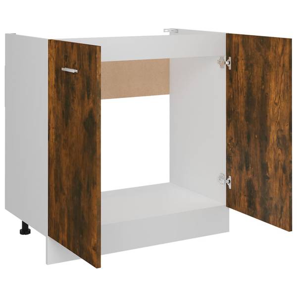 Spülenunterschrank 3016496-2 Braun - Raucheiche Dekor - 80 x 81 x 46 cm