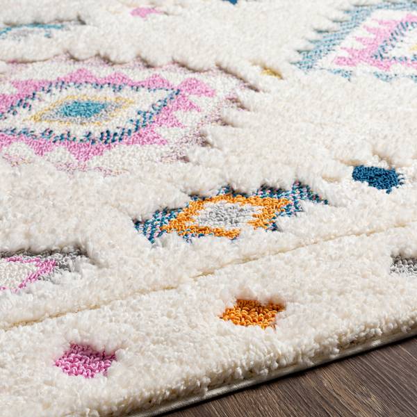 Hoogpolig Vloerkleed GALESBURG wit - polypropeen - 160 x 4 x 213 cm